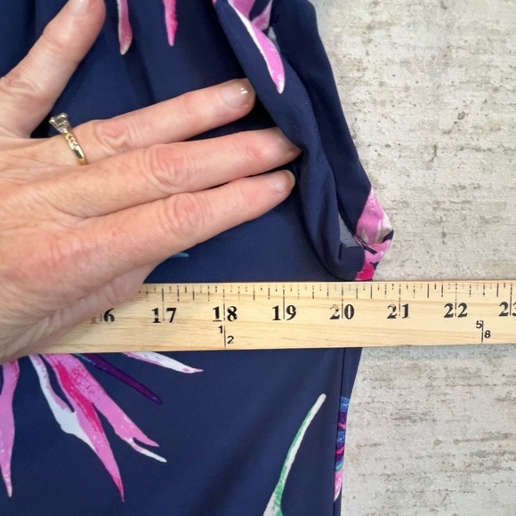 Tori Richard Hawaiian Top Tropical Palm Leaf Sz S Blue Pink Vacation Resort - Picture 13 of 15